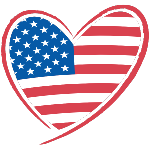  american flag in heart